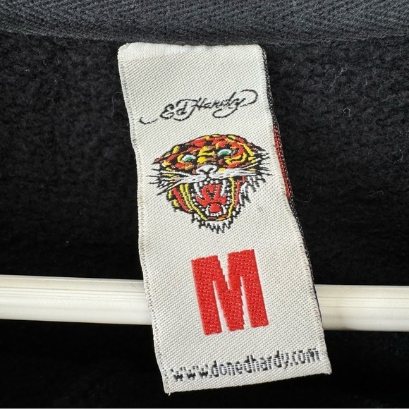 Y2K Ed Hardy Crewneck Sweatshirt skull boxy fit distressed F - Picture 8 of 9